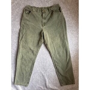 Lee Riveted Womens Jeans 24W Med Olive Green Tapered Leg High Rise Cotton Denim